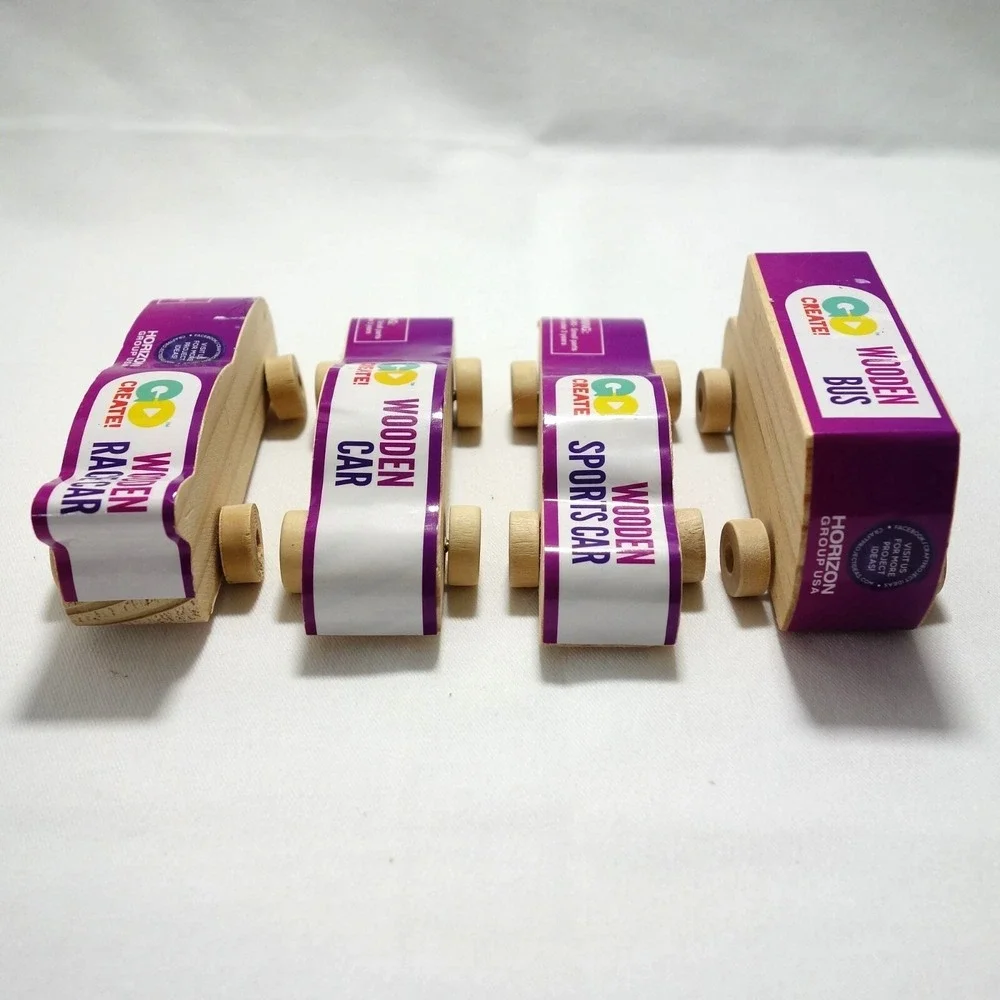 Go Create Horizon Set of 4 Wooden Play Vehicles Car Sports Car Bus Race Car‎